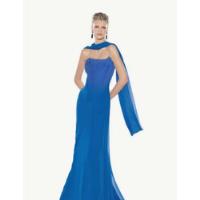 Vestido De Gasa Azul Acero/ D'luxe, usado segunda mano  Perú 