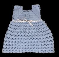Vestido Tejido Crochet De Bebe Talla 12 Color Azul., usado segunda mano  Perú 