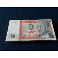 Antiguos Billetes De 1987 50 Intis Fajo De 100 Billetes  segunda mano  Perú 