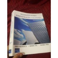 Libro Matemáticas Para Administración Y Economía Haeussler segunda mano  Perú 