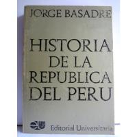 Historia De La República Del Perú 1822-1933 J Basadre Tomo 3 segunda mano  Perú 