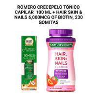 Romero Tónico Capilar + Hair Skin & Nails 6,000mcg Of Biotin, usado segunda mano  Perú 