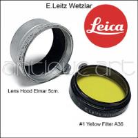 A64 Leica Lenshood Elmar 5cm #1 Yellow Filter A36 Slip-on, usado segunda mano  Perú 