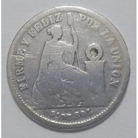 Moneda Peruana Año 1866 Siglo Xix Un Quinto De Sol, usado segunda mano  Perú 