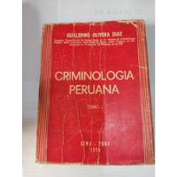 Criminología Peruana Guillermo Olivera Díaz segunda mano  Perú 