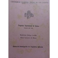 Programa Experimental De Quinua Informe De 1964 1968  Zuñiga, usado segunda mano  Perú 