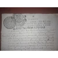 Vint_retro Papel Sellado Documento Antiguo Año 1757 segunda mano  Perú 