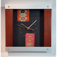 Reloj De Pared - Madera Natural Y Aluminio - 25 X 25 X 5cm segunda mano  Perú 