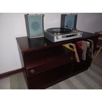 7k Mueble De Madera Tocadiscos Porta Discos Vinilo  Casettes, usado segunda mano  Perú 