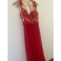 Usado, Vestido De Fiesta Rojo Con Brocado En La Parte Superior segunda mano  Perú 