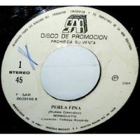 Single 45 Monguito- Perla Fina + Miren Que Suerte 1984 Salsa segunda mano  Perú 