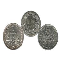 Dante42 Lote 03 Monedas Francia  1 2 Francos 1966 1975 1979, usado segunda mano  Perú 