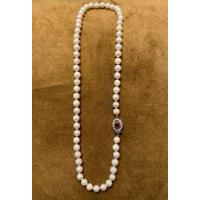 Usado, Collar De 62 Perlas Cultivadas Y Broche De Oro De 18k segunda mano  Perú 