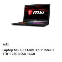 Laptop Gamer Msi Raider Ge73 8rf 17.3  Intel I7 8va Gen segunda mano  Perú 