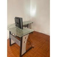 Mueble De Oficina De Fierro Y Vidrio Templado, usado segunda mano  Perú 