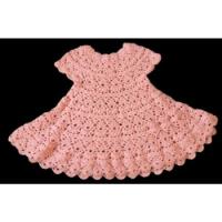 Usado, Vestido Tejido Crochet Color Melon, Para Bebe 6 Meses Aprox. segunda mano  Perú 