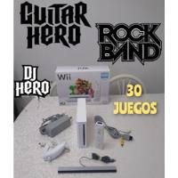 Nintendo Wii Con 30 Juegos Colección Guitar Hero Y Rockband  segunda mano  Perú 