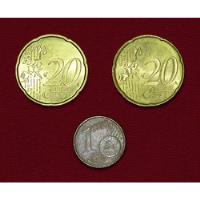 3 Monedas 1 20 Centavos Euros España Francia Italia 1999 segunda mano  Perú 