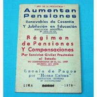 Antiguo Folleto Pensiones Jubilación Horas Extras 1976 Perú segunda mano  Perú 