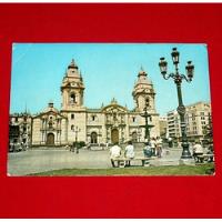 Antigua Postal Catedral Plaza De Armas Lima 1975 Swiss Foto segunda mano  Perú 
