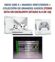 Xbox One S + Mando Grey/green + Coleccion De Grandes Juegos  segunda mano  Santa