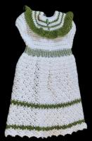 Vestido Tejido A Crochet Blanco Con Verde Talla De 18 A 24 M, usado segunda mano  Perú 