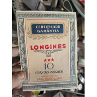 Jt Antiguo Certificado De Garantía Longines Reloj segunda mano  Perú 
