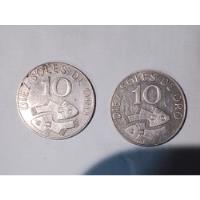 2 Monedas De 10 Soles De Oro De 1969, usado segunda mano  Perú 