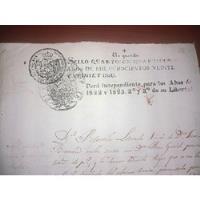 Vint_retro Documento Antiguo Con Sello Perú Independiente, usado segunda mano  Perú 