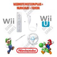 Wii Remote Motion Plus + Nunchuk +  Timón Todo Original Wiiu segunda mano  Perú 
