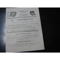 Usado, Burun Danga: Antiguo Brochure  Underwood  B1-b15 Bhh segunda mano  Perú 