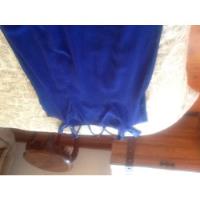 Usado, Vestido Azul Zafiro, Talla: Large; Maxi, Con Diseño De Pedre segunda mano  Perú 